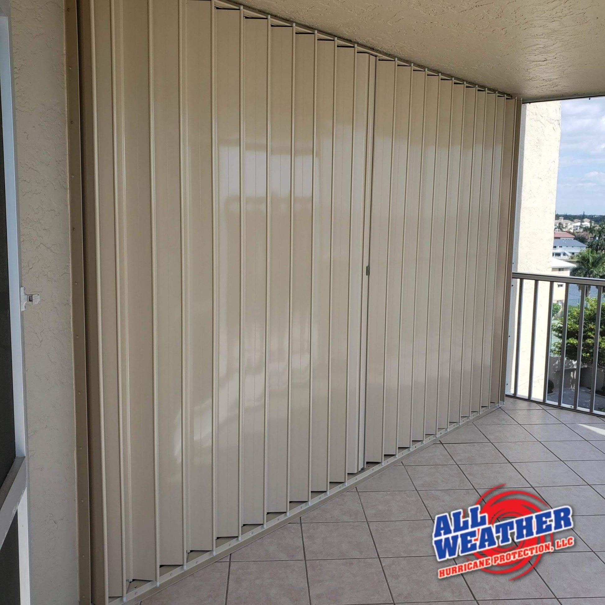 ACCORDION HURRICANE SHUTTERS All Weather Hurricane Protection LLC. ACCORDION HURRICANE SHUTTERS All Weather Hurricane Protection LLC.